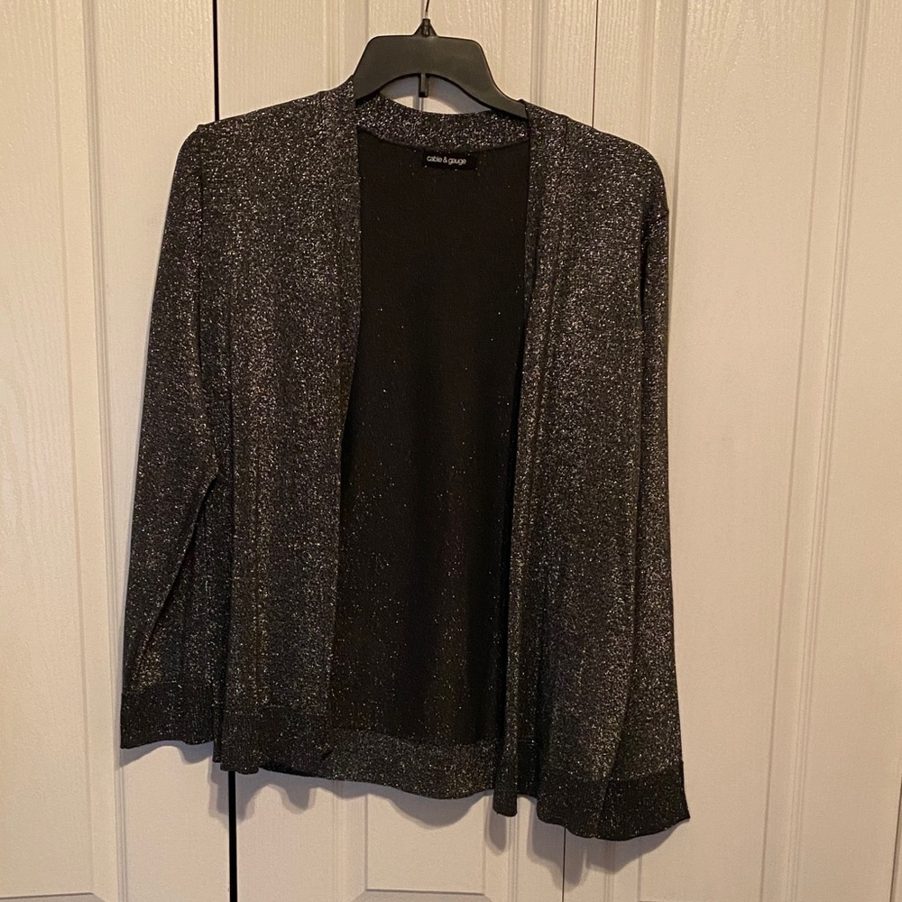 Cable & Gauge Shimmering Black Women's Cardigan